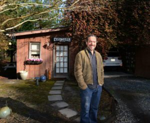 Greg Lawrence at his Evergreen Music Studio in Eagle Springs.